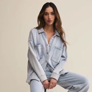 Z-SUPPLY ALL DAY KNIT DENIM JACKET - WASHED INDIGO